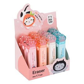 Ластик MESHU "Cat Paw", 93*28*17мм, термопластичная резина, выдвижной, пластиковый футляр фото Ластик MESHU "Cat Paw", 93*28*17мм, термопластичная резина, выдвижной, пластиковый футляр