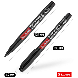 Маркер перманентный Luxor "100" черный, пулевидный, 1-2мм