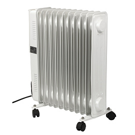 Обогреватель масляный SONNEN DFS-11, 2500 Вт, 11 секций, белый, 453500