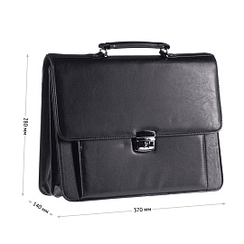 Портфель OfficeSpace "Irida", кожзам, черный, 2 отделения, метал. замок фото Портфель OfficeSpace "Irida", кожзам, черный, 2 отделения, метал. замок