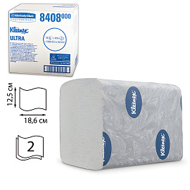 Бумага туалетная листовая Kimberly-Clark Kleenex 2-слойная белая 36 пачек по 200 листов (8408)