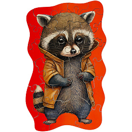 Деревянный пазл в яйце ТРИ СОВЫ "Енот