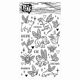 Наклейки-тату переводные АССОРТИ, Ч/Б, 11х20 см, PY