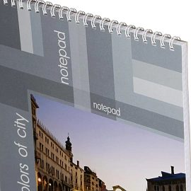 Блокнот Attache Города А4 60 листов разноцветный в клетку на спирали (203х290 мм)