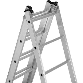 Лестница универсальная Сибртех алюминиевая трехсекционная 3х12 ступеней (97822)