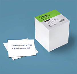 Блок для записей СТАММ "Престиж", 9*9*9см, белый фото Блок для записей СТАММ "Престиж", 9*9*9см, белый