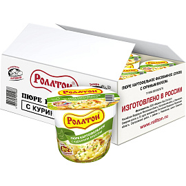 Картофельное пюре Роллтон с куриным вкусом 40 г (24 штуки в упаковке)