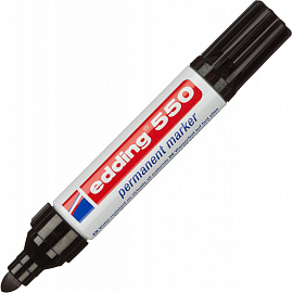 Маркер перманентный Edding E-550/1 черный (толщина линии 3-4 мм) круглый наконечник