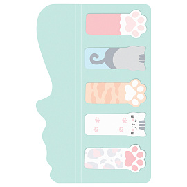 Флажки-закладкиMESHU "Meow paw", 20л*5 цветов, европодвес