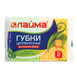 Губки для посуды 9,5х6,5х2 см, КОМПЛЕКТ 2 шт., ЦЕЛЛЮЛОЗНЫЕ (губчатые), LAIMA К1000, 601590 фото Губки для посуды 9,5х6,5х2 см, КОМПЛЕКТ 2 шт., ЦЕЛЛЮЛОЗНЫЕ (губчатые), LAIMA К1000, 601590