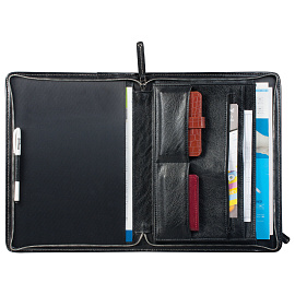 Папка из кожзаменителя на молнии, 340х260х25 мм, черная, 26-151-1 фото Папка из кожзаменителя на молнии, 340х260х25 мм, черная, 26-151-1