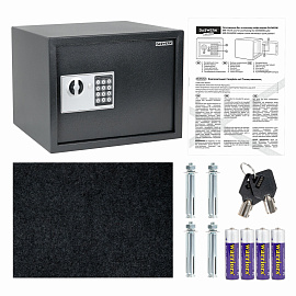 Сейф мебельный DASWERK SC-300EL (300х380х300 мм), электронный замок, графит, 291346