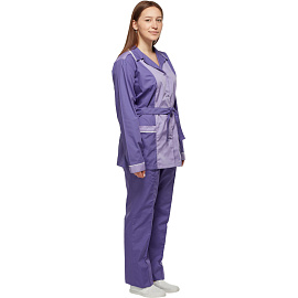 Костюм для горничных и уборщиц у09-КБР фиолетовый/светло-сиреневый (размер 60-62, рост 158-164) фото Костюм для горничных и уборщиц у09-КБР фиолетовый/светло-сиреневый (размер 60-62, рост 158-164)