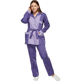 Костюм для горничных и уборщиц у09-КБР фиолетовый/светло-сиреневый (размер 48-50, рост 170-176) фото Костюм для горничных и уборщиц у09-КБР фиолетовый/светло-сиреневый (размер 48-50, рост 170-176)