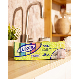 Губка для посуды Luscan Мини поролон 8x5 см с абразивным слоем (10 штук в упаковке) фото Губка для посуды Luscan Мини поролон 8x5 см с абразивным слоем (10 штук в упаковке)