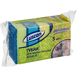 Губка для посуды Luscan Макси поролон 9.5x6.5 см с абразивным слоем (5 штук в упаковке) фото Губка для посуды Luscan Макси поролон 9.5x6.5 см с абразивным слоем (5 штук в упаковке)