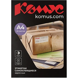 Этикетки самоклеящиеся  адресные,прозр.63.5х38.1мм. А4 25л/уп