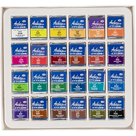 Краски акварельные Гамма Студия набор 24 цвета по 2.6 мл в кюветах матовые фото Краски акварельные Гамма Студия набор 24 цвета по 2.6 мл в кюветах матовые