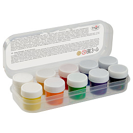 Гуашь Гамма "Классическая", 10 цветов, 17,5мл, пластиковый пенал фото Гуашь Гамма "Классическая", 10 цветов, 17,5мл, пластиковый пенал