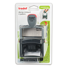 Датер самонаборный металлический, 4 строки+дата, оттиск 56х33 мм, сине-красный, TRODAT 5465, кассы в комплекте фото Датер самонаборный металлический, 4 строки+дата, оттиск 56х33 мм, сине-красный, TRODAT 5465, кассы в комплекте