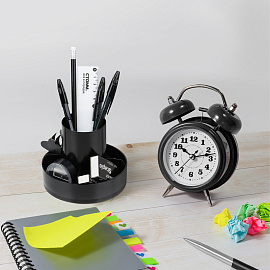 Подставка-органайзер для канцелярских принадлежностей Выбор есть (Attache Economy) Метеор 5 отделений чёрная 9.7x11.8x11.8 см