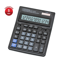 Калькулятор настольный Citizen SDC-554S 14-разрядный черный 199x153x30 мм