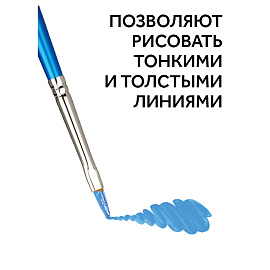Набор кистей Гамма "Классические" 10шт., синтетика, круглые № 1, 2, 3, 5, 8, плоские № 2, 4, 6, 8, 10, блистер, европодвес