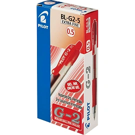Ручка гелевая автоматическая Pilot BL-G2-5 красная (толщина линии 0.3 мм)