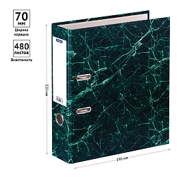 Папка-регистратор OfficeSpace, 70мм, мрамор, зеленая фото Папка-регистратор OfficeSpace, 70мм, мрамор, зеленая