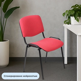 Стул офисный Easy Chair ИЗО/ISO красный ткань металл чёрный (550721)