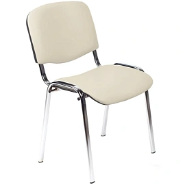 Стул офисный Easy Chair Изо бежевый экокожа металл хромированный (550732)