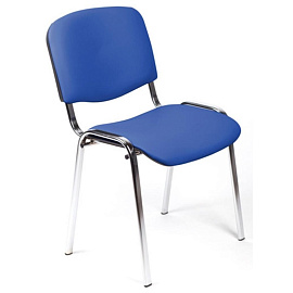 Стул офисный Easy Chair Изо синий (искусственная кожа, металл хромированный)