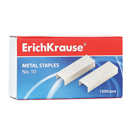 Скобы для степлера Erich Krause №10 с цинковым покрытием (1000 штук в упаковке)