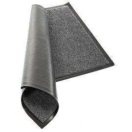 Коврик входной влаговпитывающий ворсовый Комфорт 60х90 см серый