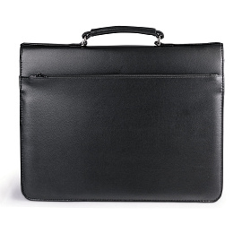 Портфель "Проект", 38х28,5х10 см, искусственная кожа, 2 отделения, замок с ключом, черный, 200 фото Портфель "Проект", 38х28,5х10 см, искусственная кожа, 2 отделения, замок с ключом, черный, 200