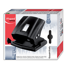 Дырокол Maped Essentials Metal до 30 листов черный с линейкой (403411)