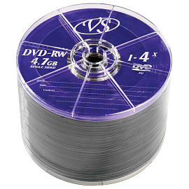 Диск DVD-RW VS 4.7 ГБ 4x bulk VSDVDRWB5001 (50 штук в упаковке)