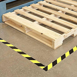 Лента для разметки Мельхозе желтая/черная 75 мм x 30 м (KMSW07533)