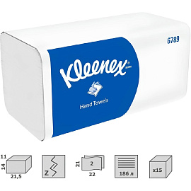 Полотенца бумажные листовые Kimberly Clark Kimberly-Clark Z-сложение 2-слойные белые 15 пачек по 186 листов (6789) фото Полотенца бумажные листовые Kimberly Clark Kimberly-Clark Z-сложение 2-слойные белые 15 пачек по 186 листов (6789)