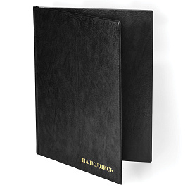 Папка адресная ПВХ "НА ПОДПИСЬ", формат А4, увеличенная вместимость до 100 листов, черная, "ДПС", 2032.Н-107