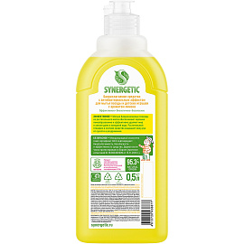 Средство для мытья посуды Synergetic Сочный лимон гель 0.5 л с дозатором фото Средство для мытья посуды Synergetic Сочный лимон гель 0.5 л с дозатором