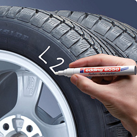 Маркер промышленный перманентный Edding E-8050/49 для шин белый 2-4 мм