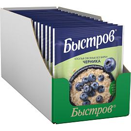 Каша Nestle Быстров овсяная с черникой 17 штук по 40 г