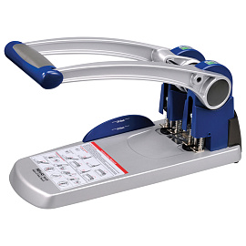 Дырокол мощный KW-Trio 9550 до 300 листов серебристый/синий