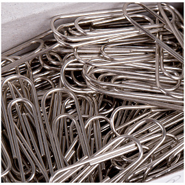 Скрепки 28мм, OfficeSpace, 100шт., никелированные, карт. упаковка фото Скрепки 28мм, OfficeSpace, 100шт., никелированные, карт. упаковка