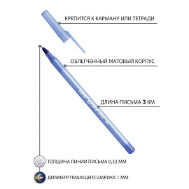 Ручка шариковая неавтоматическая Bic Round Stic синяя (толщина линии 0.32 мм)