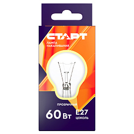 Лампа накаливания Старт 60 Вт E27 A 2700 К 710 Лм
