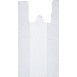 Пакет-майка ПНД 12 мкм белый (25+12х45 см, 100 штук в упаковке)
