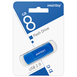 Флеш-диск 8 GB SMARTBUY Scout USB 2.0, синий, SB008GB2SCB