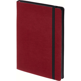 Ежедневник недатированный Bruno Visconti Megapolis Soft искусственная кожа А5 136 листов бордовый с фиксирующей резинкой (чёрный обрез), 3-470/05